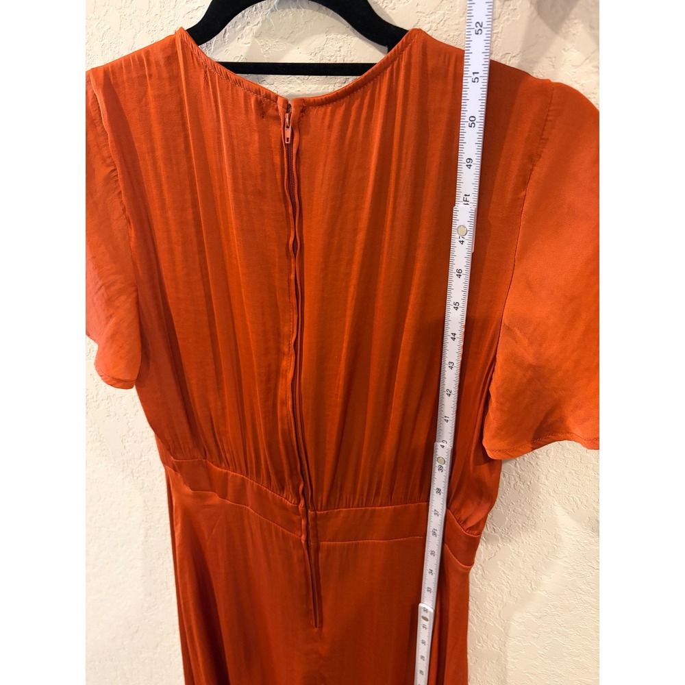 Trixxi Womens Rust Orange Tie Front High Low Midi Dress Short Sleeve Size L - Picture 5 of 8